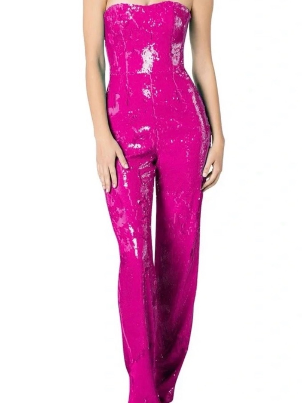 Dress the Population Strapless PINK Sequin Jumpsuit